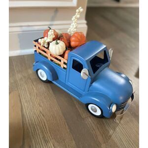 Holiday Living 8-in Harvest Fall Blue Metal Truck Decor
